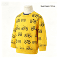 thumbnail image 4 of Gaxelrn Boys Tractor Print Crew Neck Cotton Sweatshirt - Yellow Pullover Top for Toddler Little Boys,Size 5-6 T, 4 of 6