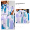 thumbnail image 3 of Ruffle Trim Sleeveless Blouse, Back Button Closure Printed Tank Tops Ink Painting Style Crewneck Elegant for Beach Party ANGGREK CC1711, 3 of 6