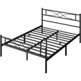 thumbnail image 2 of Yaheetech Lit Plateforme Simple en Métal avec Design Courbé, Grand Lit, Noir, 2 of 10