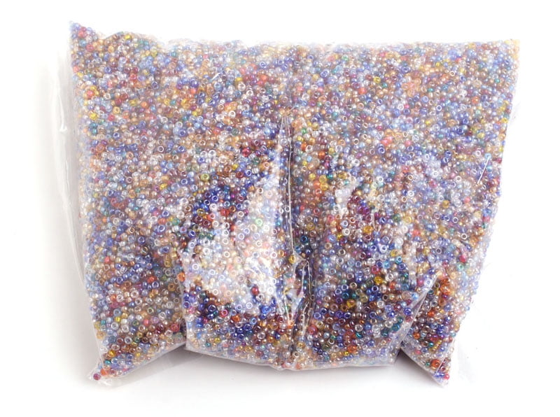 John Bead Czech Glass Seed Beads 10/0 (500g) Transparent Iris Multicolor Bead