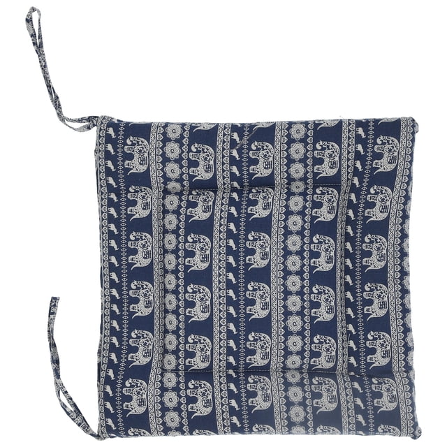 Coussin, Pur Coton Lin Épais Coussin de Chaise Simple pour Sol Éléphant Bleu