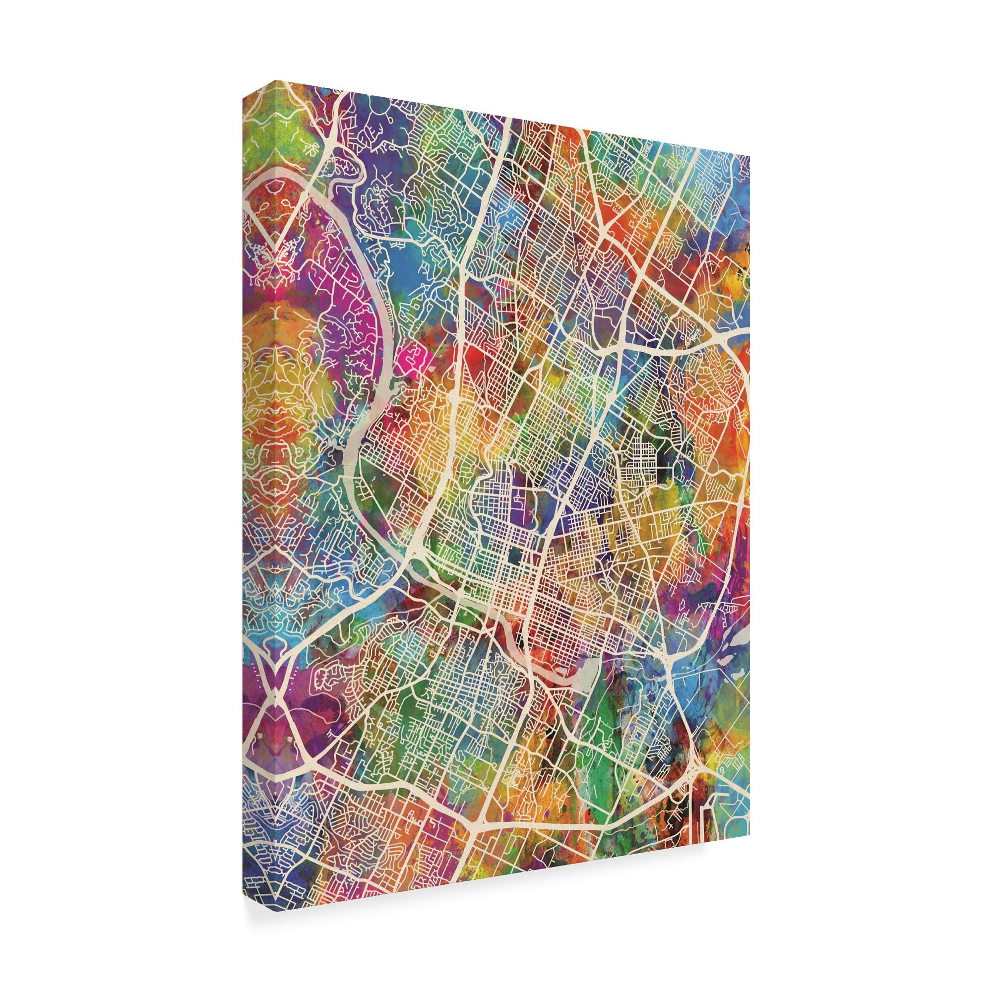 Trademark Fine Art 'Austin Texas City Map' Canvas Art by Michael Tompsett