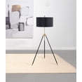 thumbnail image 2 of Zabka 63-inch Drum Shade Metal Tripod Floor Lamp Black, 2 of 3