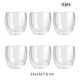 thumbnail image 6 of 6 Pcs Double Wall Espresso Cups, 80 ml Insulated Glass Coffee Cups, High Borosilicate Espresso Mugs, Small Cappuccino Mocha Mugs for Home, Office, Cafe, Restaurant, 6 of 7
