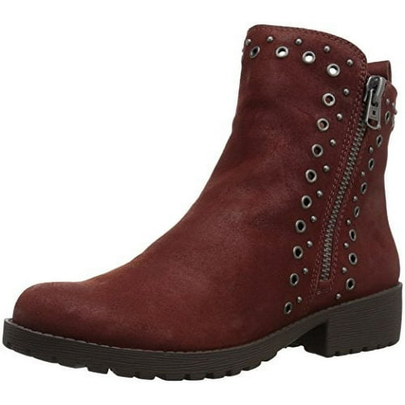 Lucky Brand Hannie Sable Brown Lugged Sole Embellished Side Zip Ankle Moto Boots (6)