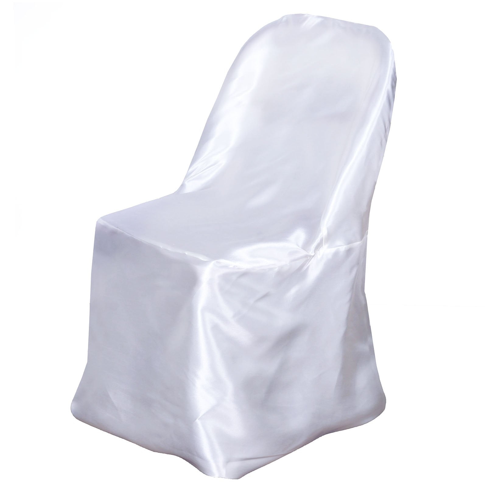 Efavormart 20 PCS White Shinny Satin Folding Chair Covers Dinning Event