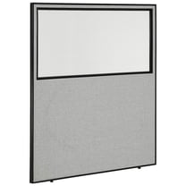 60-1/4"W x 72"H Office Partition Panel with Partial Window, Gray