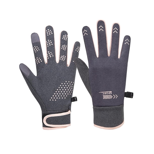 Guantes de Invierno para Mujer, Guantes de Esquí para Nieve, Pantalla Táctil, Impermeables, Cómodos Guantes de Ciclismo Al Aire Libre, Cálida gris rosa