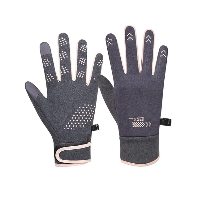 Guantes de Invierno para Mujer, Guantes de Esquí para Nieve, Pantalla Táctil, Impermeables, Cómodos Guantes de Ciclismo Al Aire Libre, Cálida gris rosa