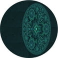 thumbnail image 1 of Ahgly Company Indoor Round Patterned Night Black Area Rugs, 7' Round, 1 of 6