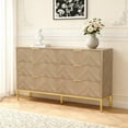 thumbnail image 2 of Eumyviv Commode Mi-Siècle à 6 Tiroirs, Commode à Chevrons pour Chambre et Salon, Chêne Naturel H0098, 2 of 6