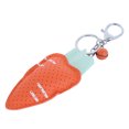 thumbnail image 2 of Lindo llavero con colgante de zanahorias de cuero PU, llavero, bolso, regalo ornamental para coche (naranja), 2 of 5