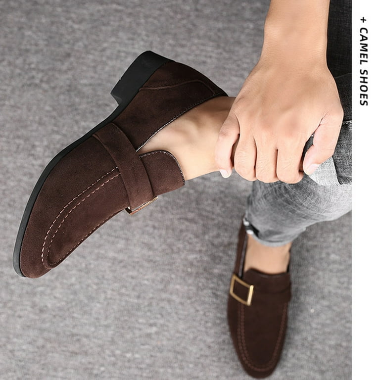 Tawop Dress Shoes Men No Lace Casual Suede Brown Oxfords Men Dress Shoes Size 7 - Walmart.com Tawop Dress Shoes Men No Lace Casual Suede Brown Oxfords Men Dress Shoes Size 7 - Walmart.com