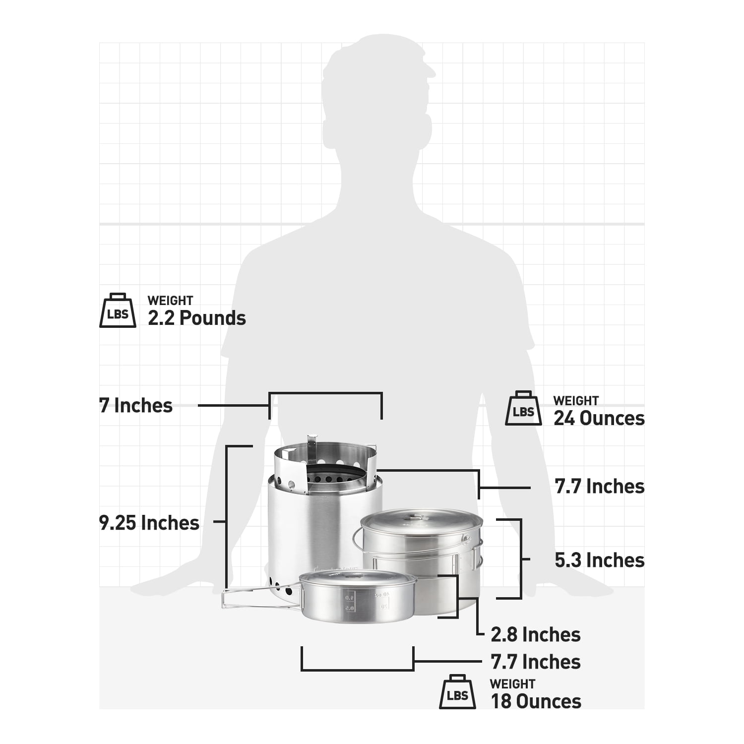 Buy Solo Stove Campfire & 2 Pot Set Combo Compact Wood Burning Rocket