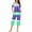 Green, variant on Nrmvnmi Women's Sleepwear Capri Pajama Sets Gradient Color Button Folded Round Neck Short Sleeved Tops And Elastic Waisted Pants With Pockets Comfortable Loungewear 2 Piece Sets