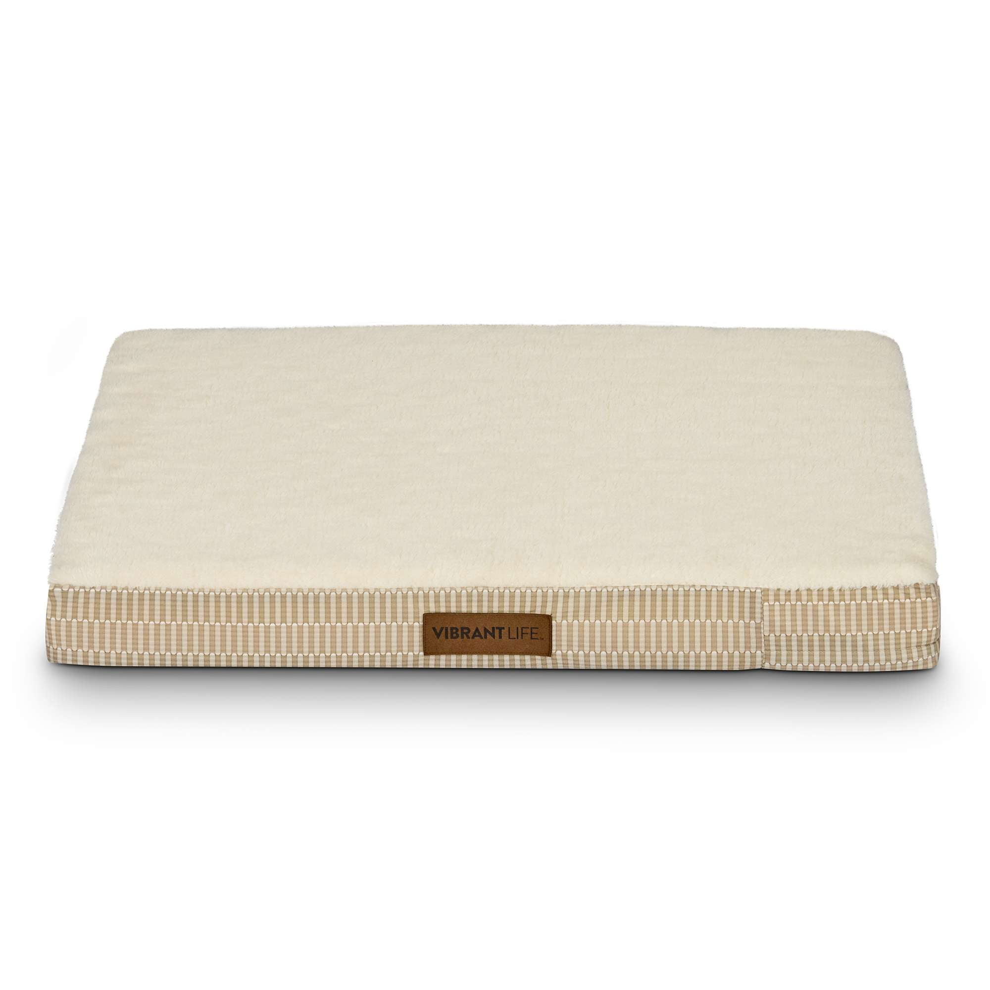 (3 pack) Vibrant Life Orthopedic Foam Dog Bed, Tan , Medium 28" x 20"