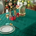 thumbnail image 3 of Rectangular Tablecloth Jacquard Damask Fabric Table Cloth Water Resistant & Wrinkle Free Polyester Table Cover for Dining, Party, Xmas (Rectangle/Oblong, 52" x 70" (4-6 Seats), Green), 3 of 6