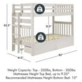 thumbnail image 5 of My Bed Now Olympus Twin-over-Twin 2-Drawer Wood Bunk Bed w/ Ladder in White, 5 of 5