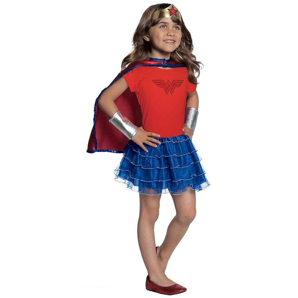 Details about   4 pcs Set Superhero Wonder Woman Fancy Costume Party Halloween Girl Sz 2T-7 #029 