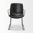 thumbnail image 2 of Black Faux Leather with Seat Black Iron Frame Dining Chair, 2 of 3