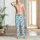 thumbnail image 2 of Fotbe Black White Gray Rabbit Pantalones de Pijama para Hombre, Pantalones de Dormir, Pantalones de Casa con Cintura Ajustable y Bolsillos-3X-Large, 2 of 6