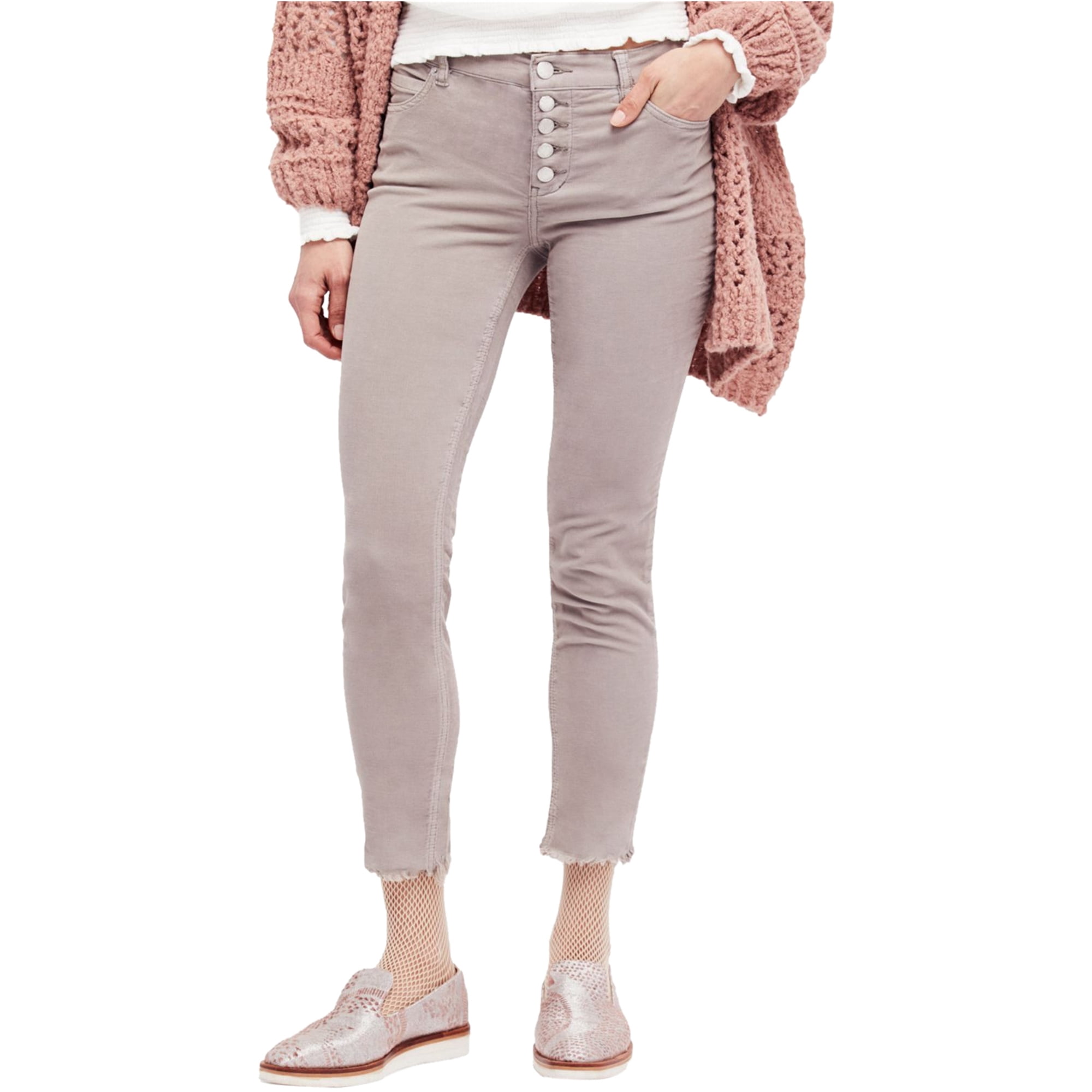 Free People Womens Raw-Edge Cord Casual 