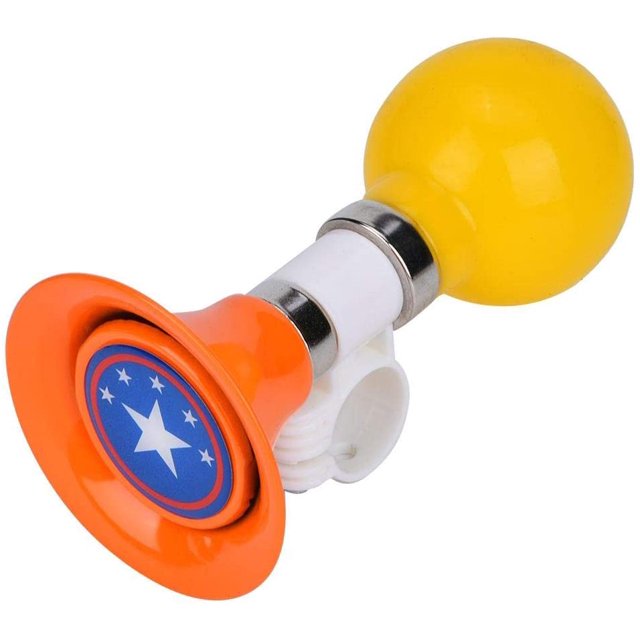 Bocina de bicicleta para niños, campana de advertencia de bocina de bicicleta para niños de goma metálica, accesorio para niños y niñas, naranja JM