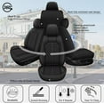 thumbnail image 5 of DIKSOAKR Car Seat Covers Full Set Fit for Chevrolet Trax 2024 2025: 5 Seat Auto Interior Accessories, Faux Leather Waterproof Car Seat Cushions Vehical Cover (Black), 5 of 7