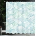 thumbnail image 4 of Ambesonne Modern Shower Curtain, Modern Image Stripes, 69"Wx75"L, Blue and White, 4 of 5
