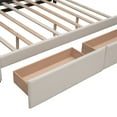thumbnail image 7 of Queen Platform Bed,Queen Size Upholstered Bed with 2 Drawers and 1 Twin Trundle,Upholstered Platform Bed Frame with Tufted Headboard,Wood Queen Bed with Storage for Bedroom,No Box Spring Needed,Beige, 7 of 7