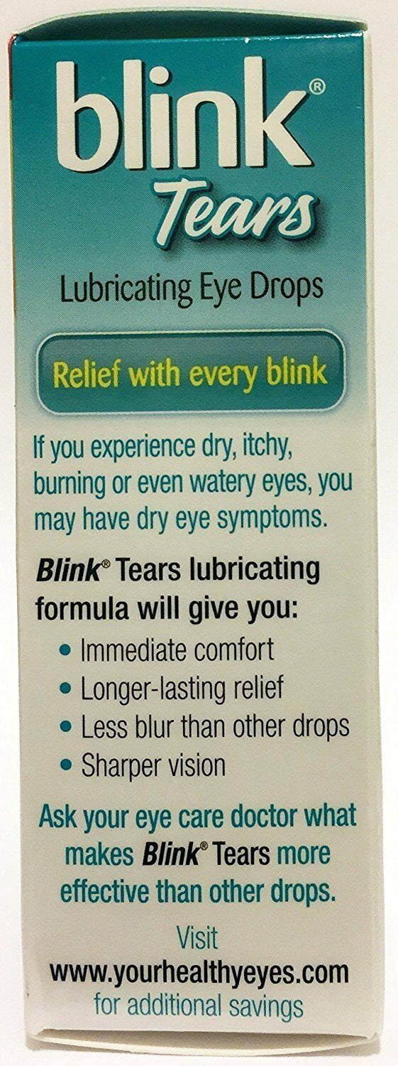 blink Tears Lubricating Eye Drops Mild-Moderate Dry Eye, 0.5 FL OZ 15 ml - 2-Pack