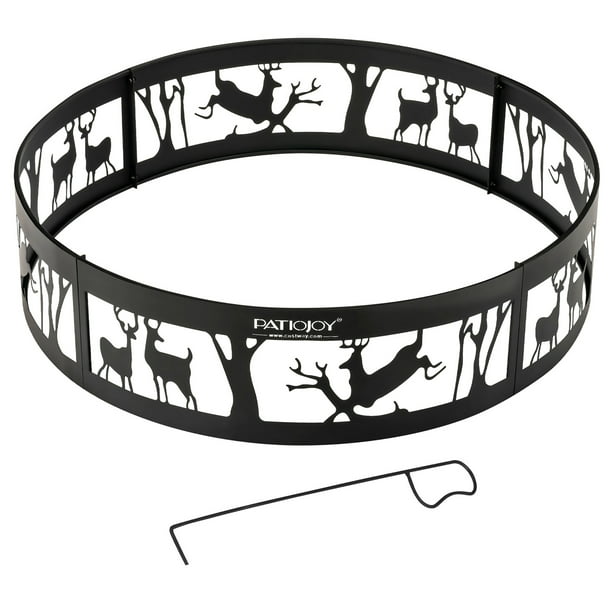 Costway 36 Metal Fire Pit Ring Deer W, Fire Pit Ring Designs