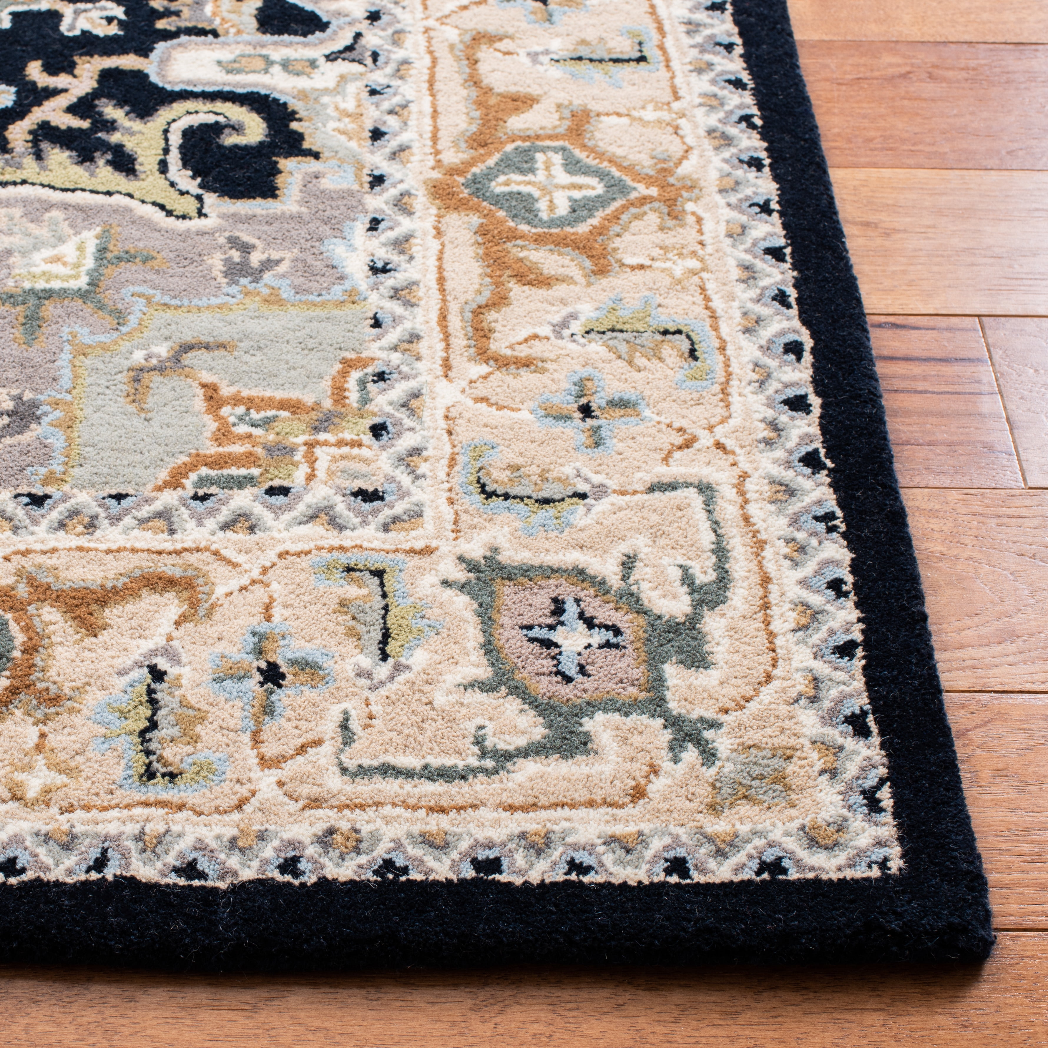 Safavieh Heritage York Oriental Wool Area Rug, Beige/Navy, 4' x 4' Square