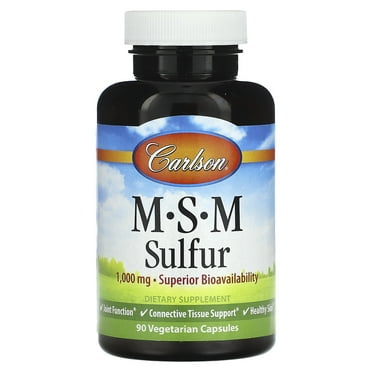 Carlson MSM Sulfur, 1,000 mg, 90 Vegetarian Capsules