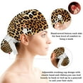 thumbnail image 3 of RATGDN Leopard Skin Pattern Scrub Cap for Women Men - Adjustable Tie Back Hat with Hair Bow - One Size Fits All, 3 of 6