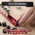 thumbnail image 3 of Precision Defined Aluminum Tool Socket Holder | Red, Single 1/2-Inch x 14 Clips | Heavy Duty Organizer, 3 of 5
