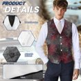 thumbnail image 7 of Psesaysky Red Spider Web Decoration Business Coat Woven Fabric Classic Slim Fit Men's Formal Suit Vest for Prom Party, 7 of 7