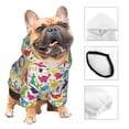 thumbnail image 3 of Fotbe Colorful Dinosaurs Print Small Dog Sweater Hoodies Pet Grey Hooded Soft Fleece Sweatshirts with Pocket Fall Winter Puppy Cat Sweaters Warm Clothes-Medium, 3 of 7