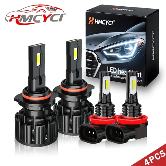 4PCS For Dodge Challenger 2015-2020 LED Headlight and Fog Light Bulbs Combo Kit