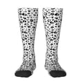 thumbnail image 2 of Picia Women Crew Soft Moisture-wicking Socks Black Footprints Pattern Design Cotton Socks, One Size fit All, 2 of 9