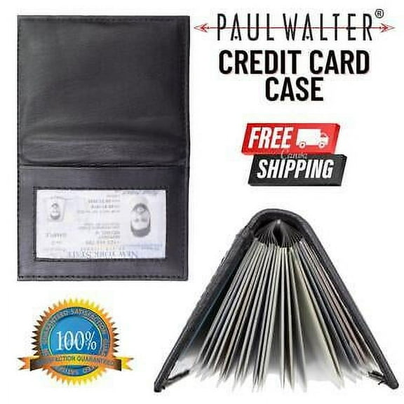 Credit Card Case Book Genuine Leather With RFID Protection