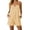 Orange, variant on Striped Spaghetti Strap Romper Shorts for Women with Ruffled Neckline and Pockets