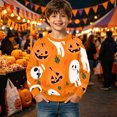thumbnail image 2 of SJLDQY Halloween Sweatshirts for Boys Hallowmas Ghost Pumpkin Graphic Casual Pullover Tops Long Sleeve Crew Neck Sweatshirt, 2 of 5