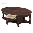 thumbnail image 3 of Vintage Oval Coffee Table with Drawer and Storage Shelf,45“ Antique Coffee Table for Living Room,Country Accent,Espresso, 3 of 7