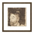 thumbnail image 1 of Gauguin Portrait Poet Stephane Mallarme Etching 8X8 Inch Square Wooden Framed Wall Art Print Picture with Mount, 1 of 4