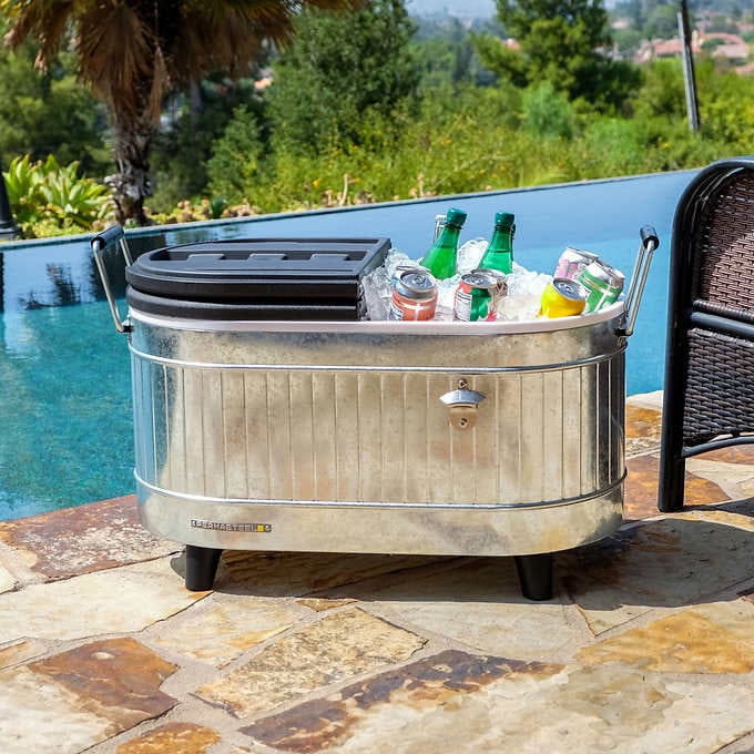 Permasteel 80 Quart Portable Cooler in Galvanized Steel