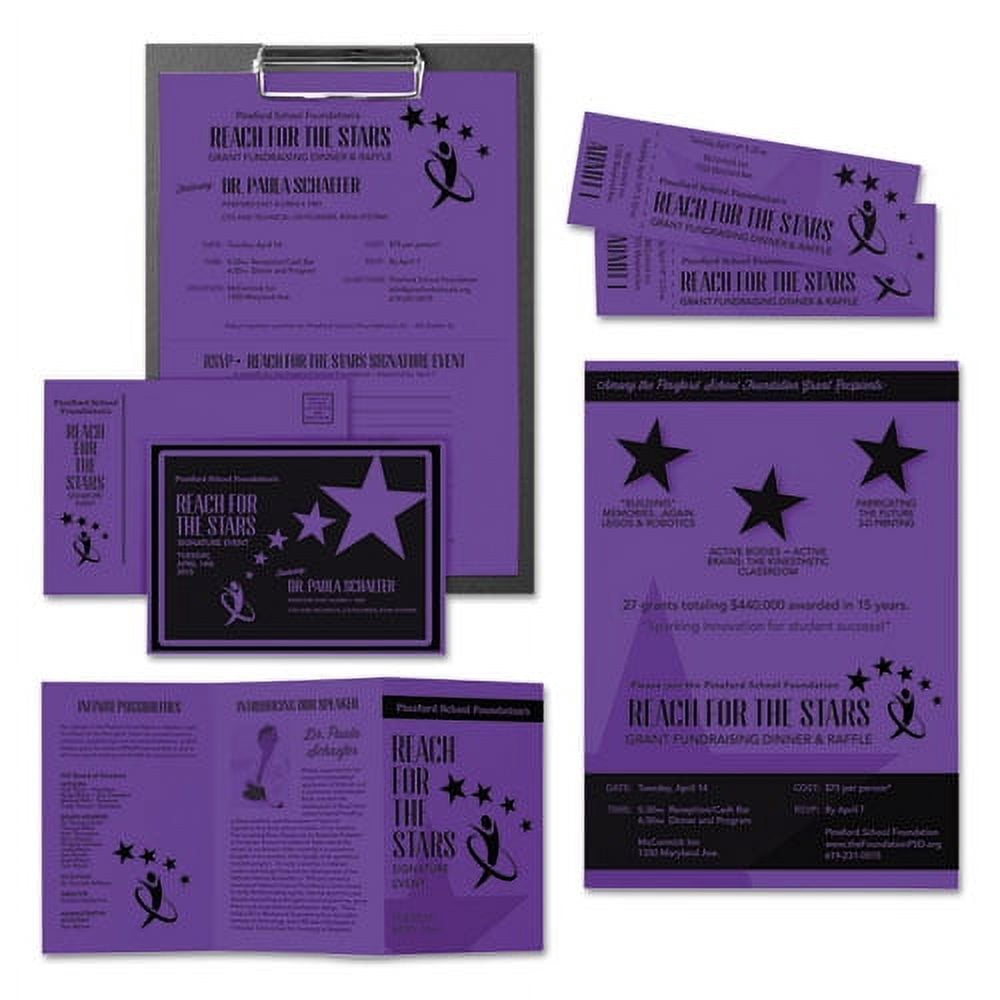 Color Cardstock, 65 Lb, 8.5 X 11, Gravity Grape, 250/pack | Bundle of 2 Packs