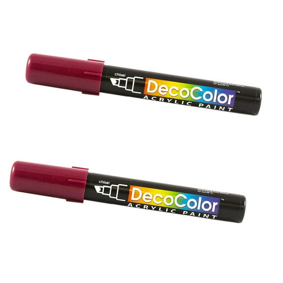 Marvy Uchida Chisel Tip Acrylic Paint Markers, Aubergine, 2/Pack