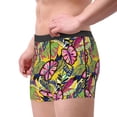 thumbnail image 3 of Wukai Colrful Tropical Leaves Print Men’s Underwear Breathable Boxer Briefs,&nbsp;Moisture Wicking & Breathable-Small, 3 of 7