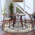 thumbnail image 3 of Round Rugs 5Ft, Orange Brown Southwestern Round Area Rug Washable Indoor Throw Carpet, Boho Traditional Ethnic Classical Soft Non Slip Circle Rug for Cabinet Bathroom Home Decor Aesthetic, 3 of 8